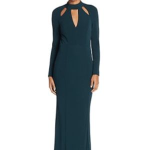 Elegant ABS Women's Green Cutout Sheath
